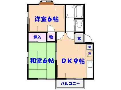 カサ・フローレス(2DK/2階)の間取り写真