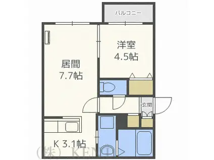 DIOGRACIA MIYANOSAWAディオグラシア(1LDK/2階)の間取り写真