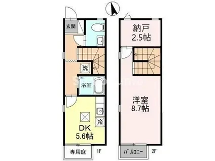 CASAJR箱崎II(1SDK/1階)の間取り写真