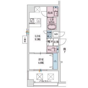 スプランディッド新大阪VIII(1LDK/15階)の間取り写真