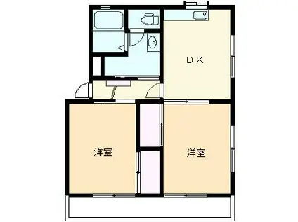 コーポラス安芸(2DK/3階)の間取り写真