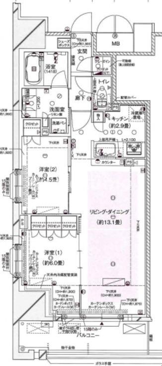 ブランズ大阪松屋町(2LDK/8階)の間取り写真