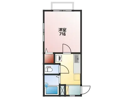 カーサピュア(1K/2階)の間取り写真