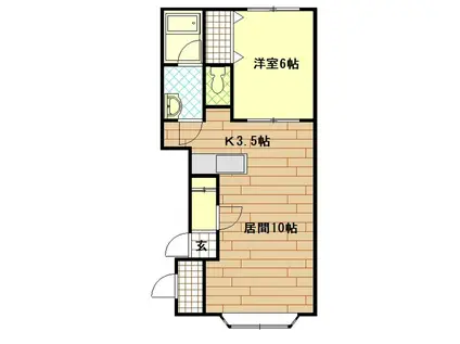 ゴリラ V(1LDK/1階)の間取り写真