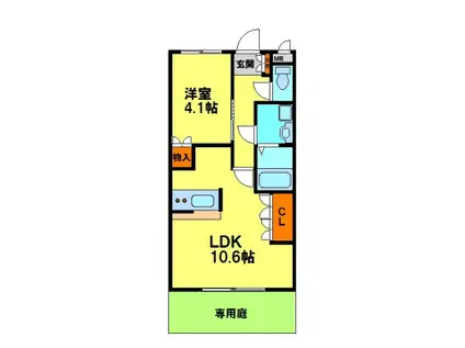 ルミナスII(1LDK/1階)の間取り写真