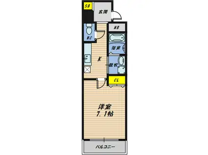 GRANDE PARTY(1K/3階)の間取り写真