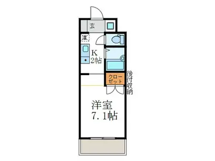 フォスマット松ヶ崎(1K/1階)の間取り写真