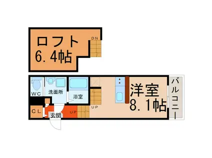 ウェルストン車道(1K/1階)の間取り写真