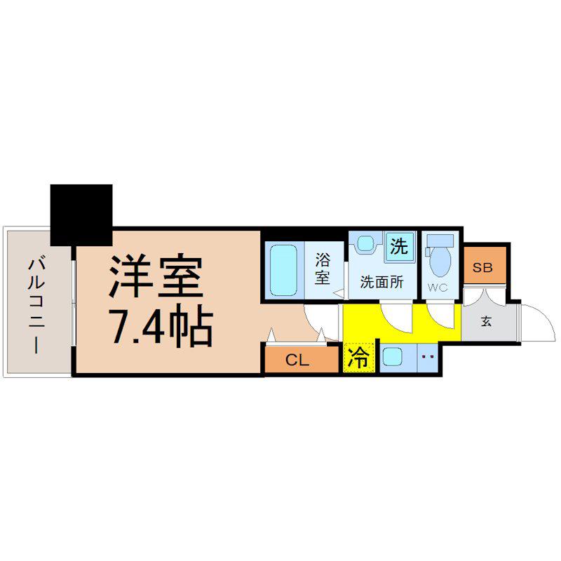 S-RESIDENCE池下駅前(1K/2階)の間取り写真