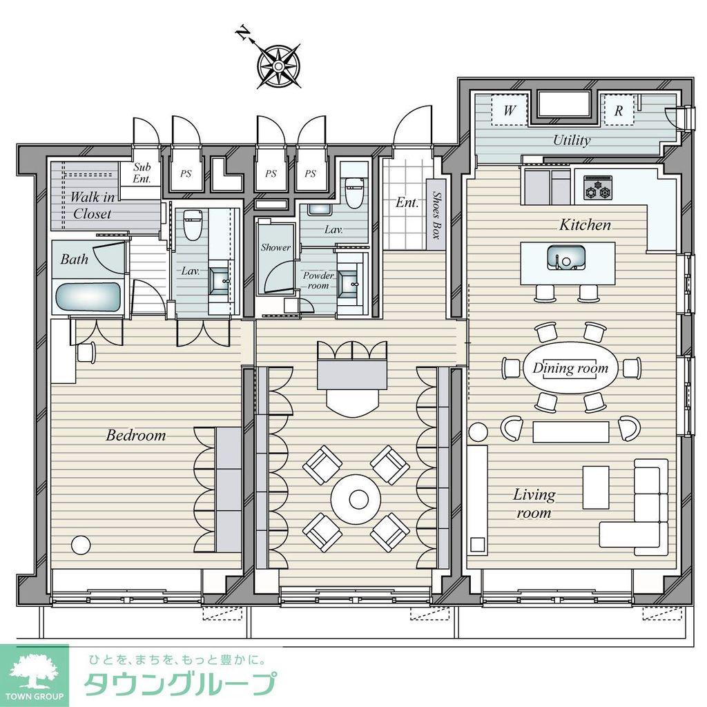 秀和北青山レジデンス(2LDK/3階)の間取り写真