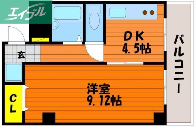 プラーナ富町(1DK/5階)の間取り写真