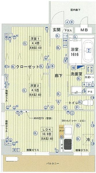 UNDER THE BLUE SKY(2LDK/2階)の間取り写真