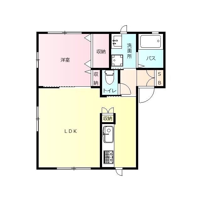 リーベンハイツSUWA C(1LDK/2階)の間取り写真