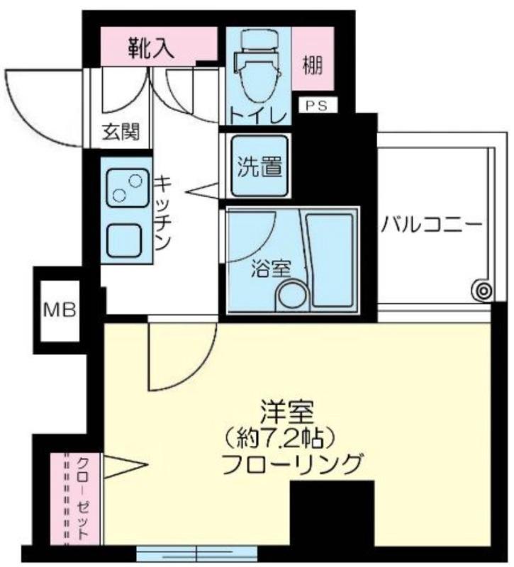 パレステュディオ五反田(1K/8階)の間取り写真