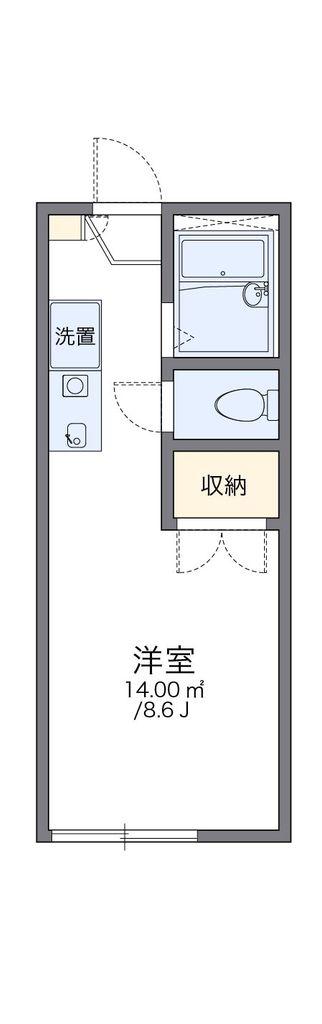 レオパレスリバーサイド染地(1K/2階)の間取り写真