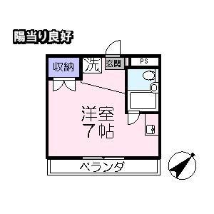 ハイツ内田(ワンルーム/1階)の間取り写真