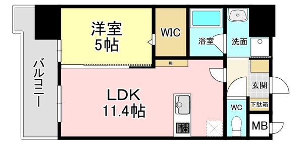ガーデンコートSUNATSU(1LDK/10階)の間取り写真