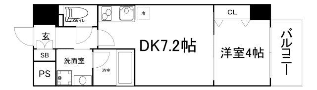 レオンコンフォート本町東2(1DK/15階)の間取り写真