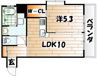 ラ・ヴェリテ鍛冶町(1LDK/2階)の間取り写真