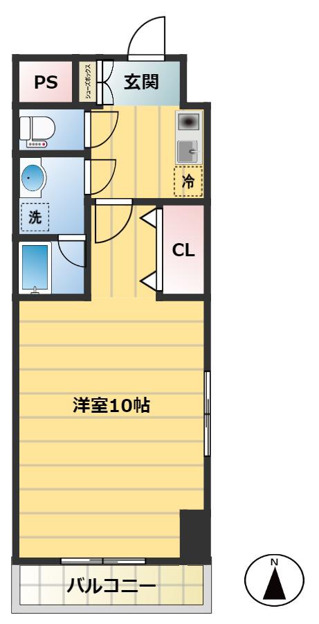 オーヴェル東葛西(1K/3階)の間取り写真