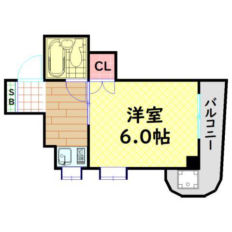 グレース泉尾(1K/5階)の間取り写真