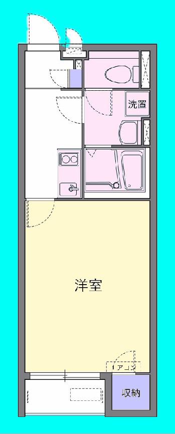 こもれび(1K/1階)の間取り写真