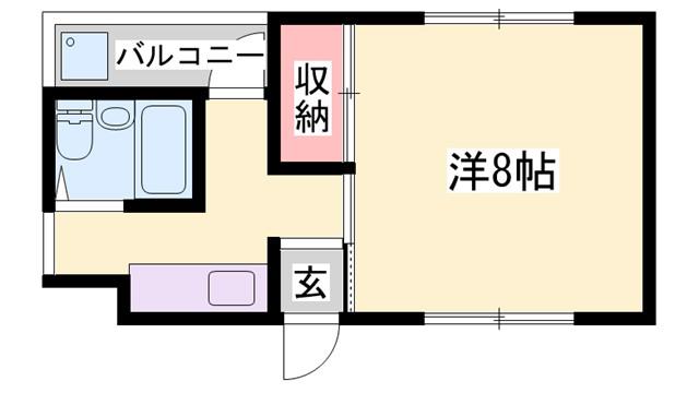 京口アパート(1K/2階)の間取り写真