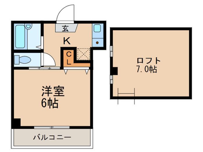 パフしまや(1K/3階)の間取り写真