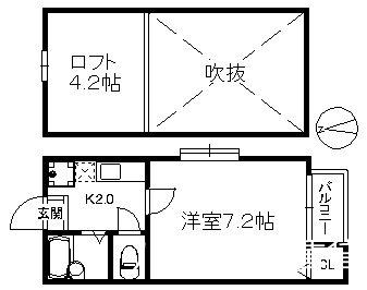 ポラリスマリーナ(1K/1階)の間取り写真