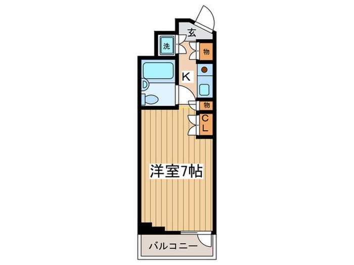 ベルハイツ荻窪(ワンルーム/2階)の間取り写真