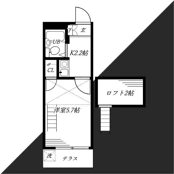 レオパレス保土ヶ谷(1K/1階)の間取り写真