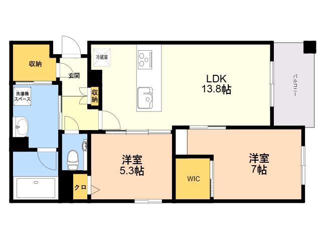 コンフォートH2026(2LDK/1階)の間取り写真