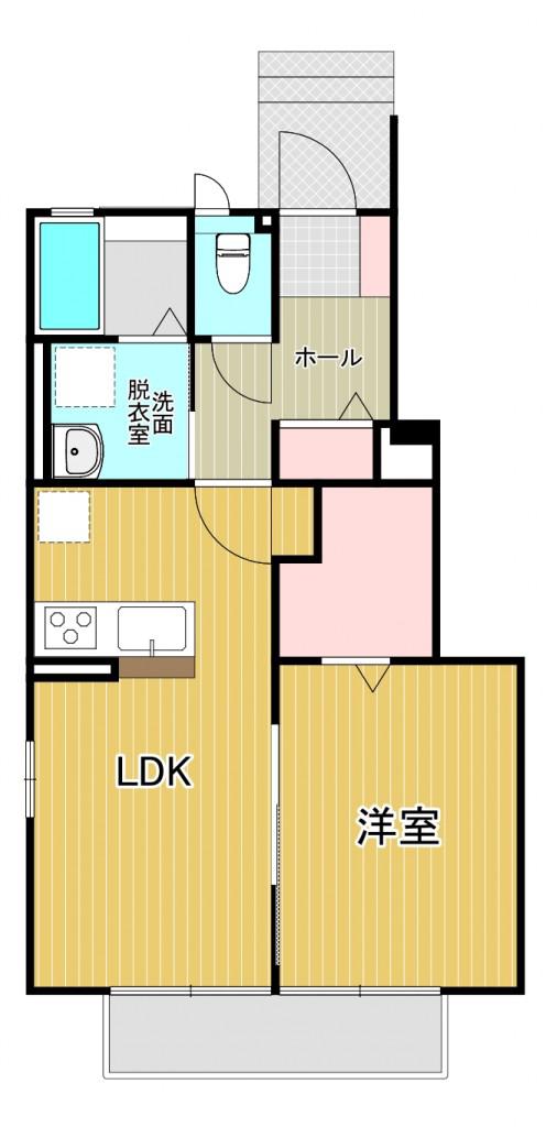 スプリングハイムII(1LDK/1階)の間取り写真