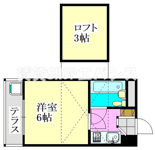ジュネパレス津田沼第20(1K/1階)の間取り写真