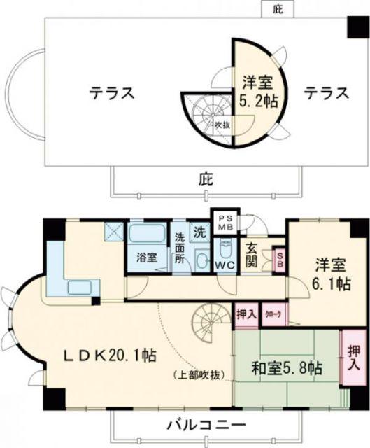 フィールトレイン(3LDK/3階)の間取り写真