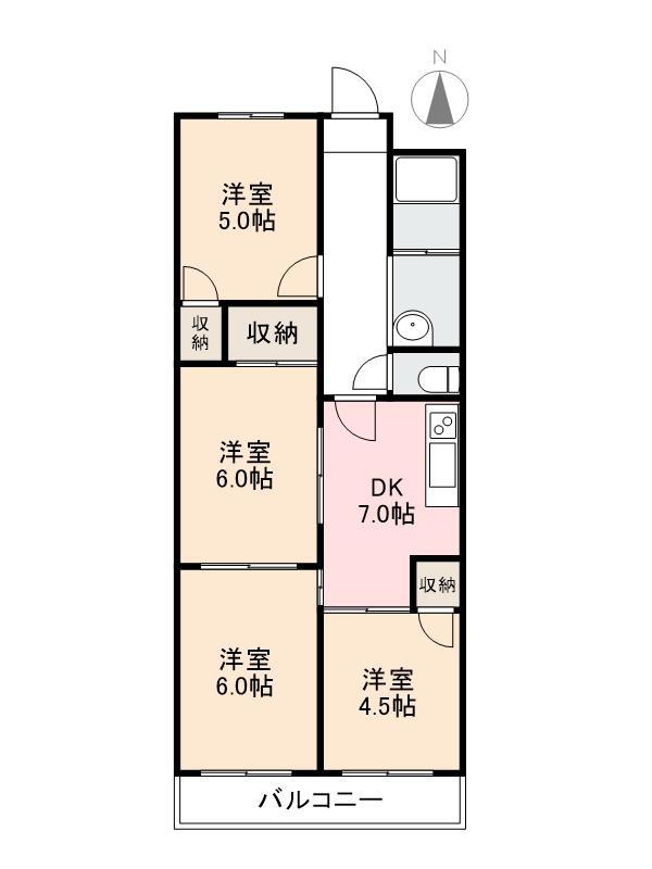コーポ八坂(4DK/2階)の間取り写真