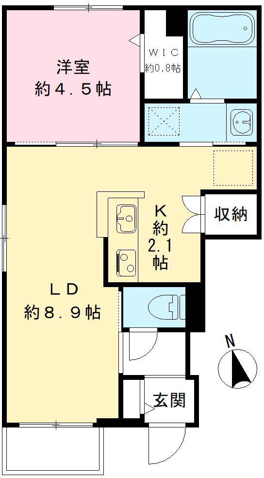 YOUR MAISON茜部中島(1LDK/1階)の間取り写真