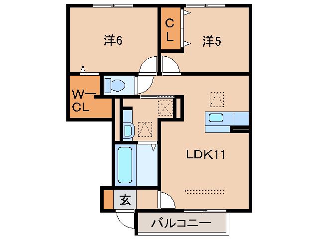 YS コトブキ(2LDK/1階)の間取り写真