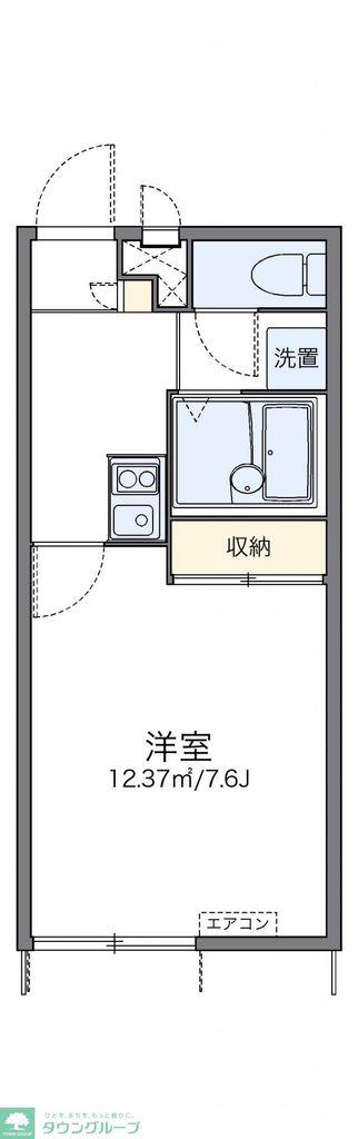 レオパレス9街区(1K/1階)の間取り写真