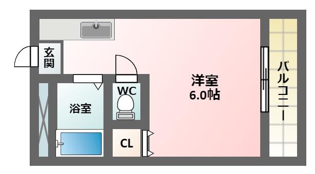 セントポリス山坂(ワンルーム/4階)の間取り写真