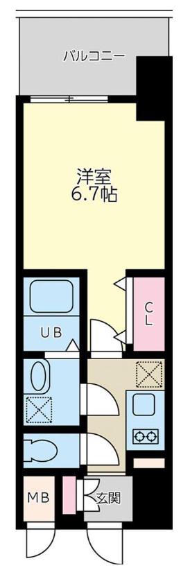 QUINTET NAMBA(1K/14階)の間取り写真