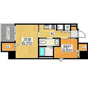 ディアコート宿屋町(2K/3階)の間取り写真