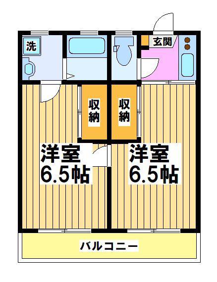 多摩川レジデンス(2K/1階)の間取り写真