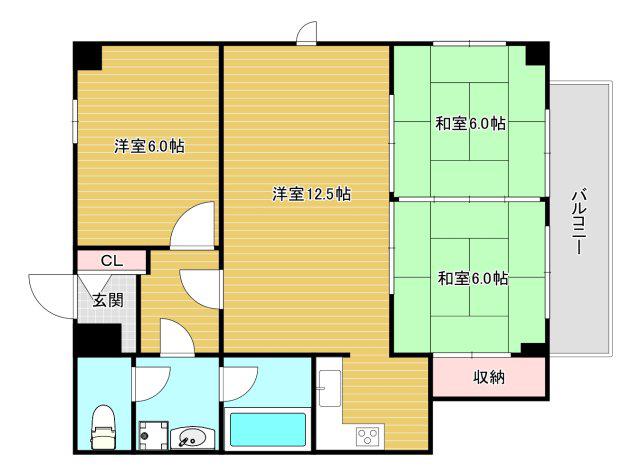 リッチライフダイコク(3LDK/7階)の間取り写真