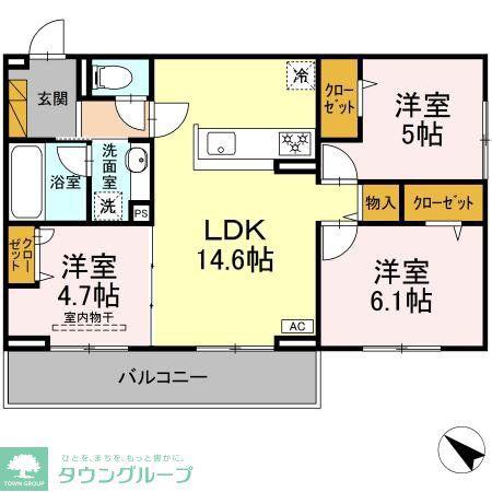 フローレンス・ガーデン(3LDK/3階)の間取り写真