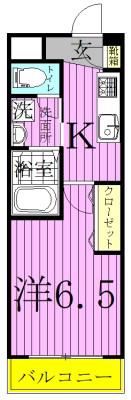 BRANCHEブランシュ(1K/3階)の間取り写真
