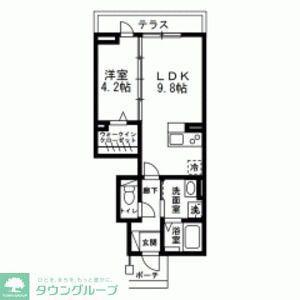 ソレアード(1LDK/1階)の間取り写真