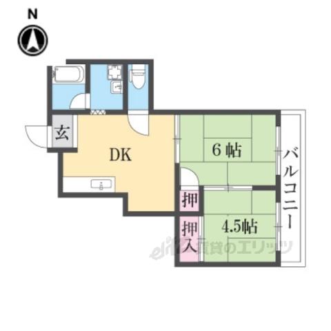 モリモトハイツ(2DK/3階)の間取り写真