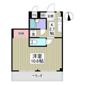 アルバスクエア(1K/2階)の間取り写真