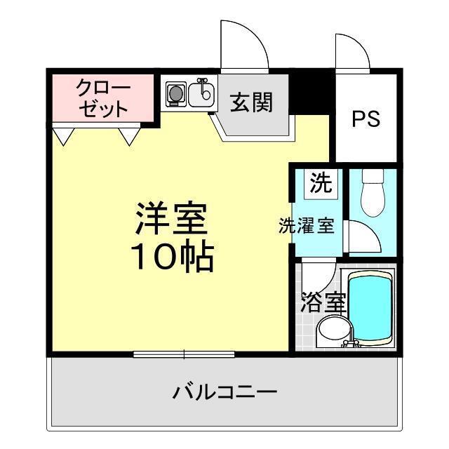 グレイスハイツ今浦(ワンルーム/4階)の間取り写真